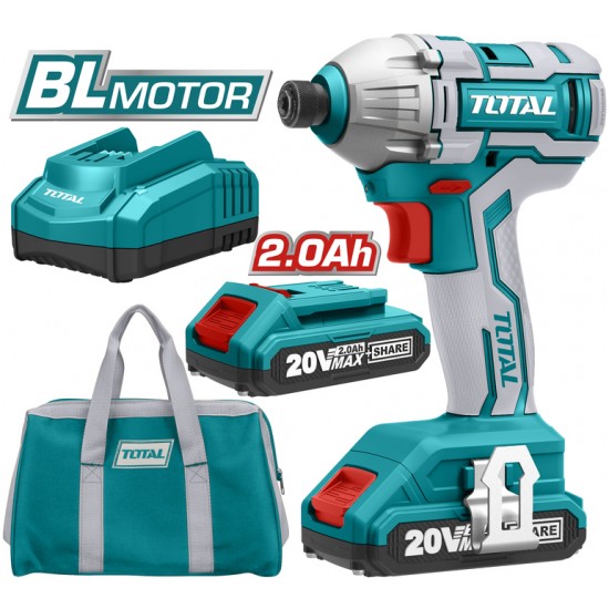 TOTAL Παλμικό Κατσαβίδι Μπαταρίας Λιθίου 20V Li-ion TIRLI2002 εως 6 ΑΤΟΚΕΣ ΔΟΣΕΙΣ