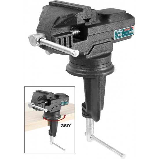 TOTAL THT6126 Μέγγενη Πάγκου με Σφιγκτήρα Περιστρεφόμενη 60mm 