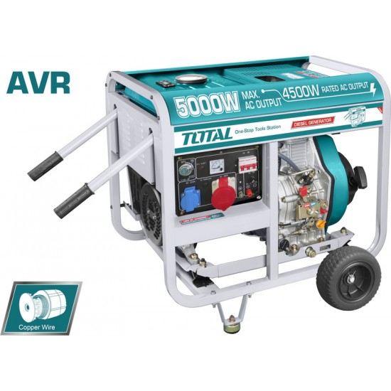 TOTAL TP450003 Γεννήτρια πετρελαίου τριφασική 4500W 5.6KVA έως 12 ΑΤΟΚΕΣ ΔΟΣΕΙΣ