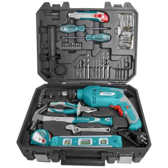 TOTAL THKTHP1012 Σετ Κρουστικό Δράπανο 650W με 101 εργαλεία