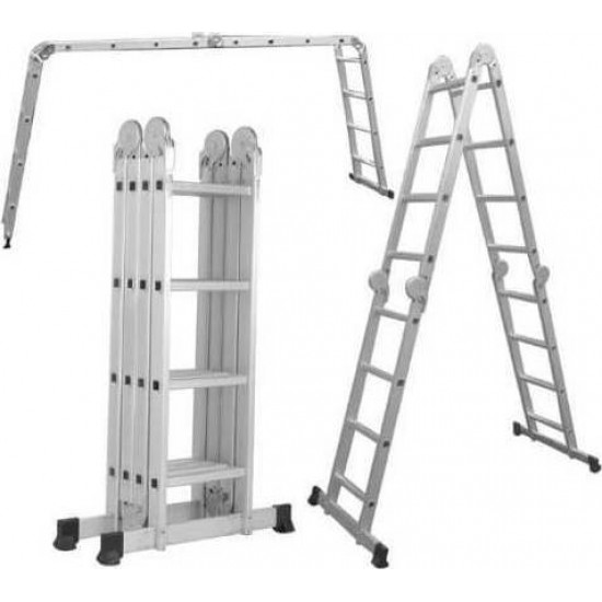 TOTAL THLAD04431 Σκάλα αλουμινίου πολυμορφική 4Χ3 σκαλοπάτια εως 6 ΑΤΟΚΕΣ ΔΟΣΕΙΣ