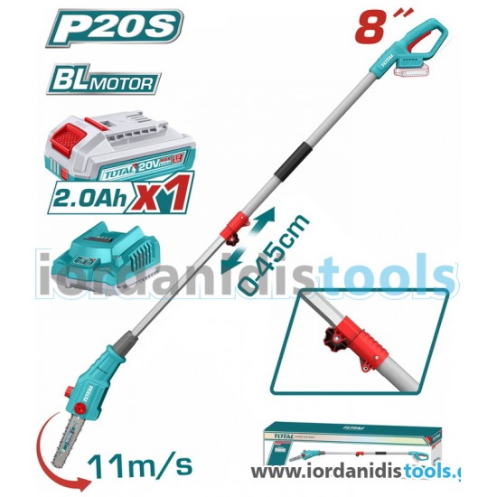 TOTAL ΕΠΑΓΓ. ΤΗΛΕΣΚ. ΚΟΝΤΑΡΟΠΡΙΟΝΟ ΜΠΑΤ. Li-ion 20V / 8'' / 2Ah / 1 ΜΠΑΤ. BL Motor (TPSLI20281E) TOTAL ΕΠΑΓΓ. ΤΗΛΕΣΚ. ΚΟΝΤΑΡΟΠΡΙΟΝΟ ΜΠΑΤ. Li-ion 20V / 8'' / 2Ah / 1 ΜΠΑΤ. BL Motor (TPSLI20281E)