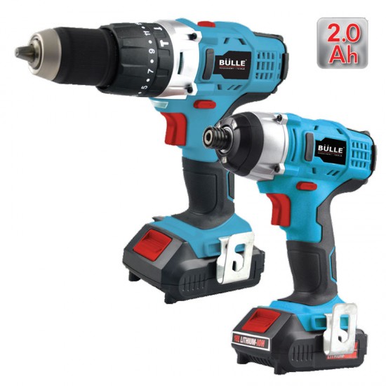 BULLE Σετ Δραπ/βιδο  + Κατσαβίδι 18 Volt 2x2.0Ah εως 6 ΑΤΟΚΕΣ ΔΟΣΕΙΣ