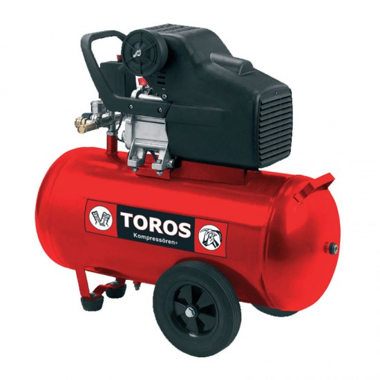 TOROS TM24/2,5 Αεροσυμπιεστής 24Lt/2,5HP εως 6 ΑΤΟΚΕΣ ΔΟΣΕΙΣ