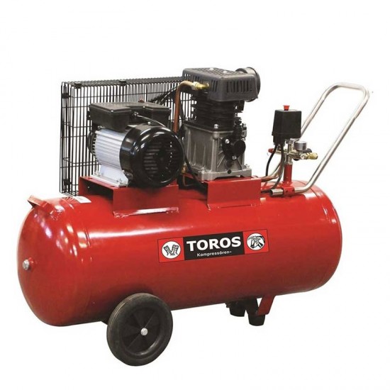 TOROS Αερ/στης 100Lt/3HP με Ιμάντα ZA65-100 εως 6 ΑΤΟΚΕΣ ΔΟΣΕΙΣ