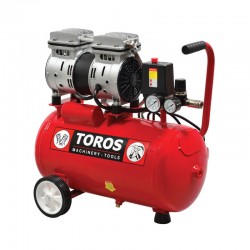 TOROS Αεροσυμπιεστής 24Lt/0.75HP Oilfree Χαμ. Θορύβου εως 12 ΑΤΟΚΕΣ ΔΟΣΕΙΣ