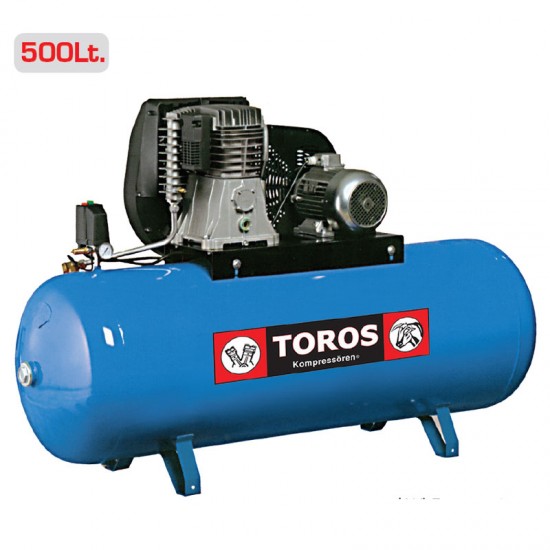 TOROS Αεροσυμπιεστής 500Lt/6.5HP Τριφασικός εως 12 ΑΤΟΚΕΣ ΔΟΣΕΙΣ