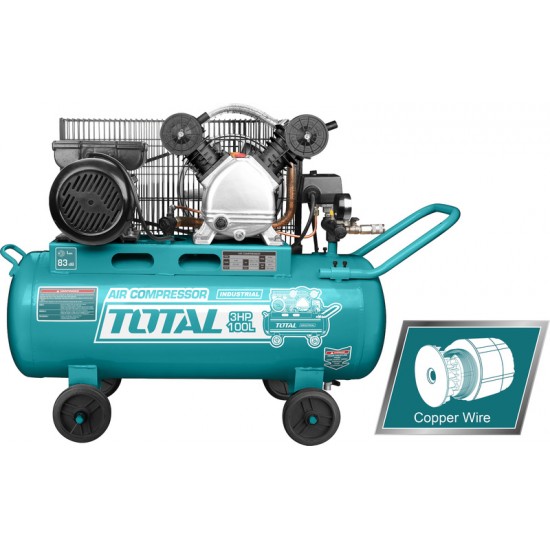 TOTAL ΑΕΡΟΣΥΜΠΙΕΣΤΗΣ ΙΜΑΝΤΑ 100Lit ΜΕ 2 ΚΕΦΑΛΕΣ TC2301006 ΕΩΣ 12 ΑΤΟΚΕΣ ΔΟΣΕΙΣ