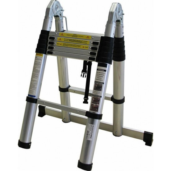 BORMANN BHL5710 Τηλεσκοπική Σκάλα Αλουμινίου 12 Σκαλιών 034858 έως 6 ΑΤΟΚΕΣ ΔΟΣΕΙΣ