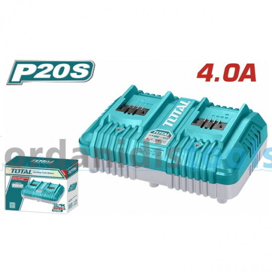 TOTAL ΕΠΑΓΓ. ΤΑΧΥΦΟΡΤΙΣΤΗΣ ΔΙΠΛΗΣ ΘΥΡΑΣ 4A ΓΙΑ ΜΠΑΤΑΡΙΕΣ Li-ion 20V (TCLI2034E)