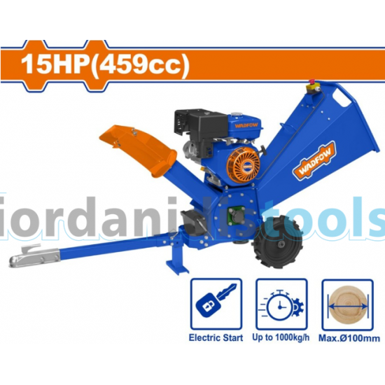 WADFOW ΒΕΝΖ. ΘΡΥΜΜΑΤΙΣΤΗΣ ΞΥΛΟΥ 459cc / 15HP / 100mm ΜΕ ΜΙΖΑ (WXU1415)