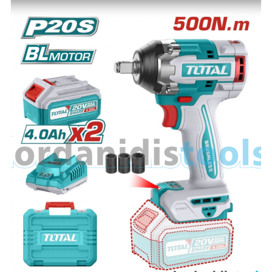 TOTAL ΜΠΟΥΛΟΝΟΚΛΕΙΔΟ ΜΠΑΤΑΡΙΑΣ LI-ION 20V / 4AH / 500NM / 2 ΜΠΑΤΑΡΙΕΣ (TIWLI2050) TOTAL ΜΠΟΥΛΟΝΟΚΛΕΙΔΟ ΜΠΑΤΑΡΙΑΣ LI-ION 20V / 4AH / 500NM / 2 ΜΠΑΤΑΡΙΕΣ (TIWLI2050)