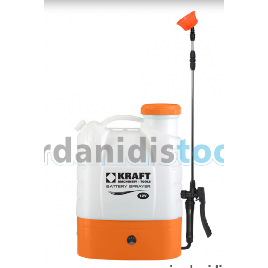 KRAFT : ΨΕΚΑΣΤΗΡΑΣ ΠΛΑΤΗΣ 16LT, 12V/8AH ΡΥΘΜΙΖΟΜΕΝΗΣ ΠΙΕΣΗΣ