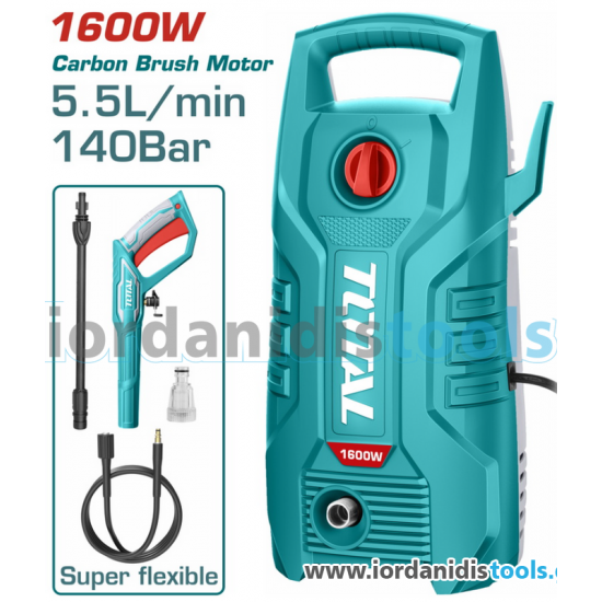TOTAL ΠΛΥΣΤΙΚΟ ΝΕΡΟΥ 1.600W / 140 Bar / Brush motor (TGT11336)