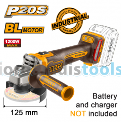 INGCO Γωνιακός Τροχός Μπαταρίας 125mm 20V Li-Ion SOLO (CAGLI221253)