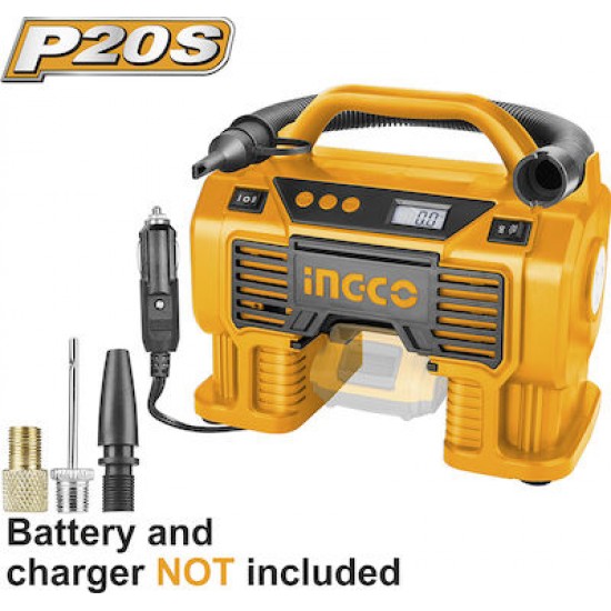 INGCO CACLI2002 Αεροσυμπιεστής Αυτοκινήτου Μπαταρίας 20V Li-Ion