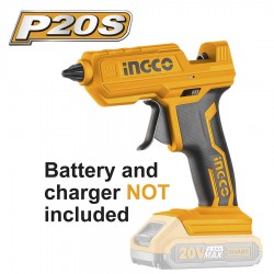 INGCO CGGLI2001 Πιστόλι Θερμόκολλας Μπαταρίας 20V Li-Ion 