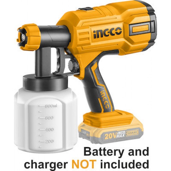 INGCO CSGLI2001 Πιστόλι Βαφής Μπαταρίας 20V Li-Ion 